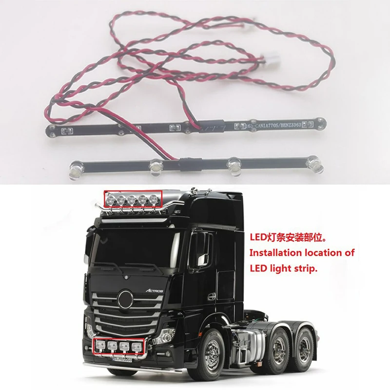 LED Up and Down Dome Lights Lamp for 1/14 Tamiya RC Truck Trailer Tipper Scania Benz Actros 3363 Car Diy Parts