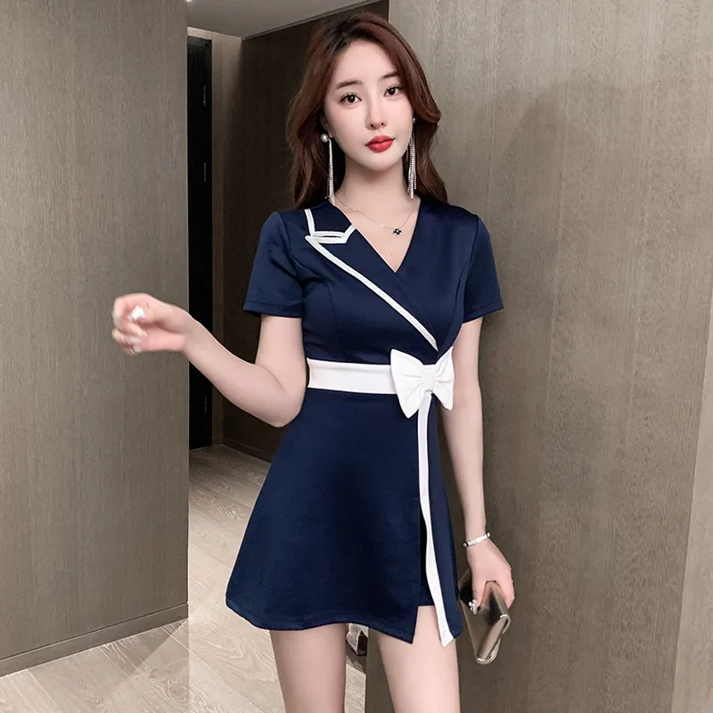 النساء ملابس العمل قميص تنورة قصيرة دعوى فندق النادل صالون تجميل سبا تدليك مسمار مقهى حمام القدم فني وزرة موحدة