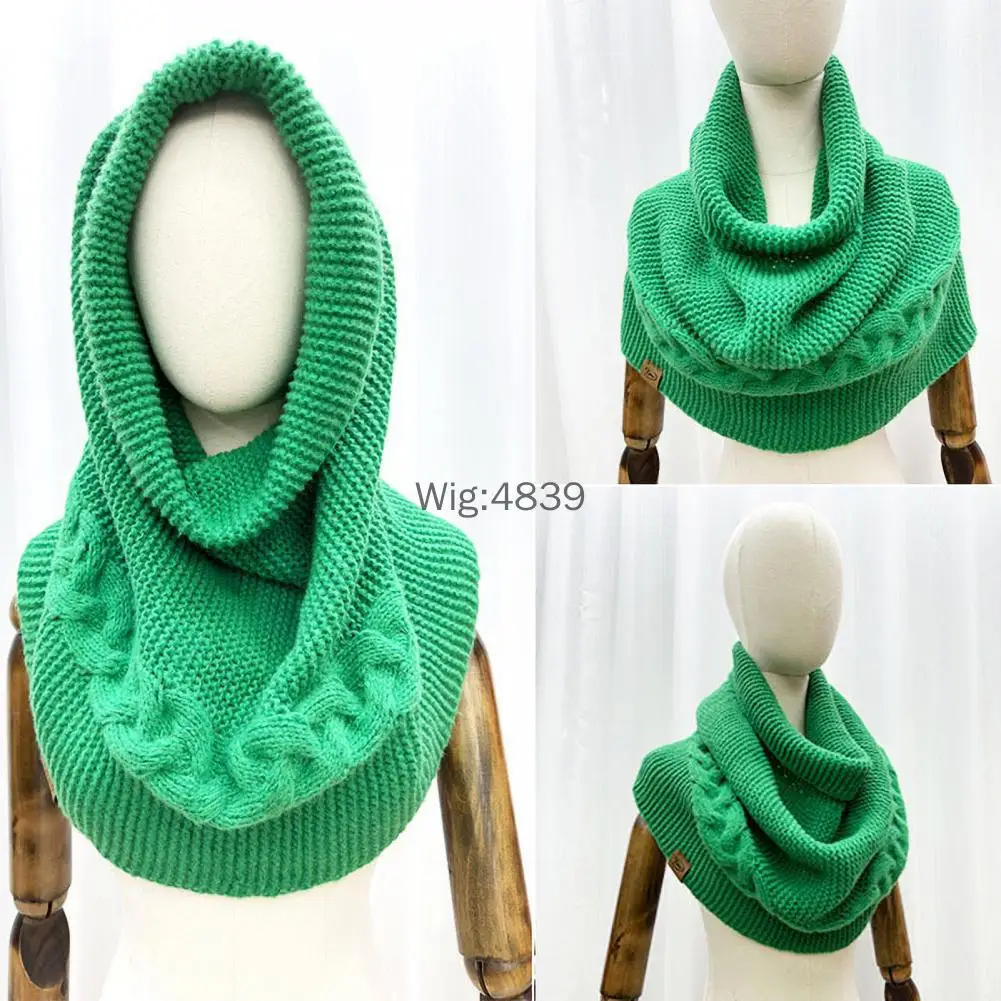 Herbst Winter Stricken Schal Frauen Männer Hut Schal Combo Einfarbig Dual-Use Schal Schal Twist Textur Vielseitig Warme Mütze Schals