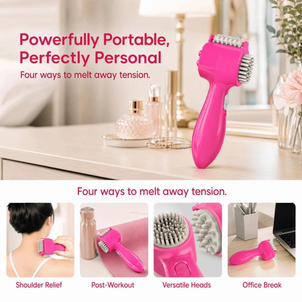 Roller Comb Electric Head Massager Vibration Impact Multi Function Massage Hammer Two Speed USB Charging Scalp Massage Comb