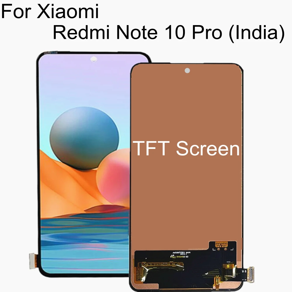 

6.67 TFT LCD For Xiaomi Redmi Note 10 Pro (India) LCD Display Touch Screen Digitizer Replacement For Realme M2101K6P