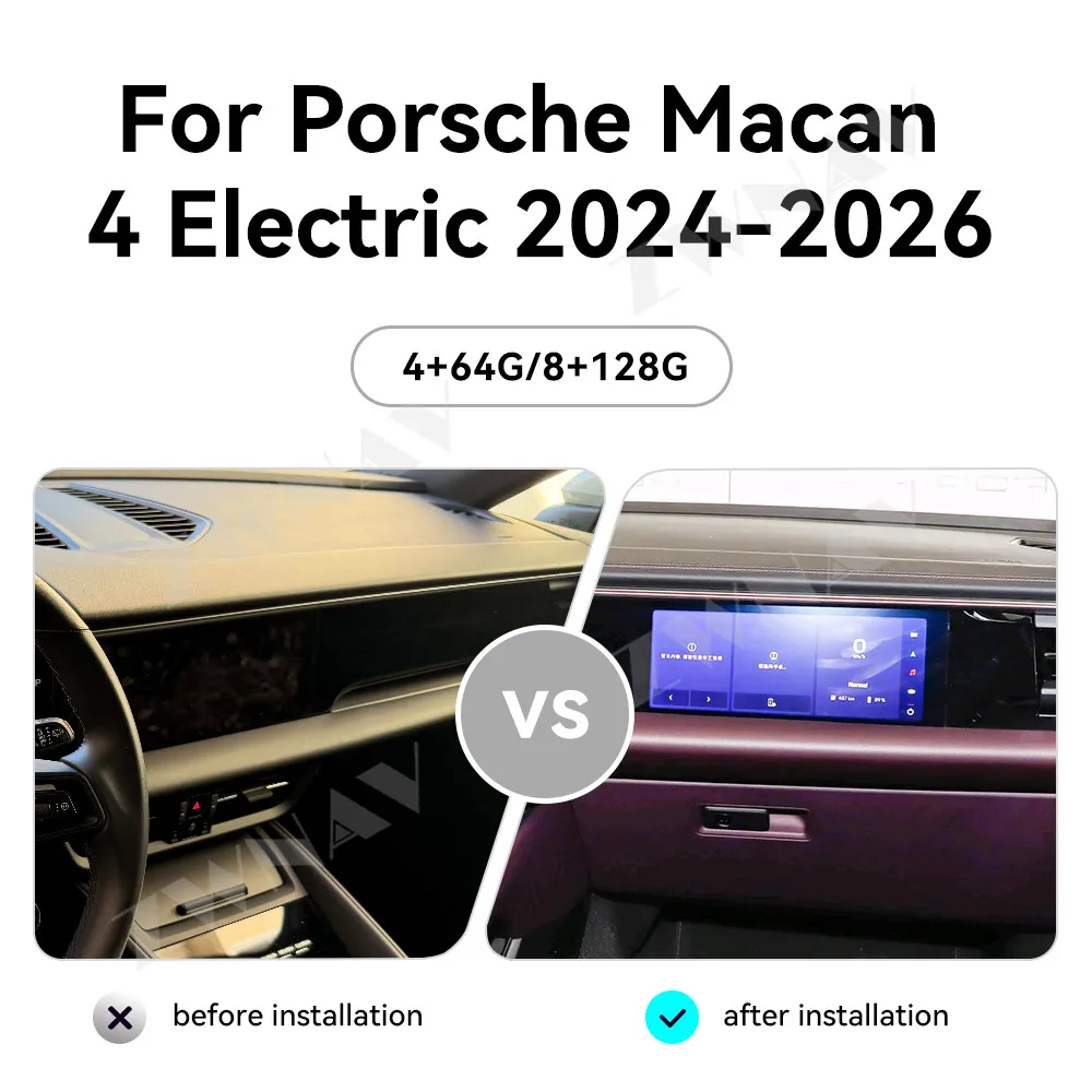 ZWNAV Front Passenger Seat Screen For Porsche Macan 4 Electric 2024-2026 15 Inch Passenger Screen Touch Screen Car Dvd Player