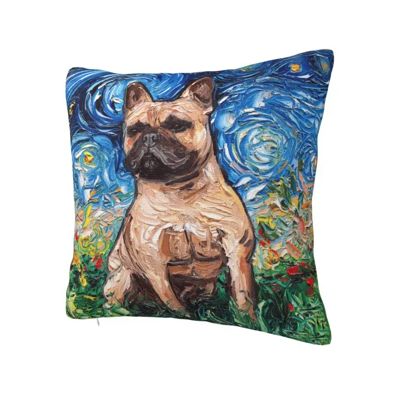 French Bulldog Starry Night Throw Pillow Covers Decoracion 3D Print Pet Dog Lover Sofa Cushion Cover Polyester Soft Pillowcase