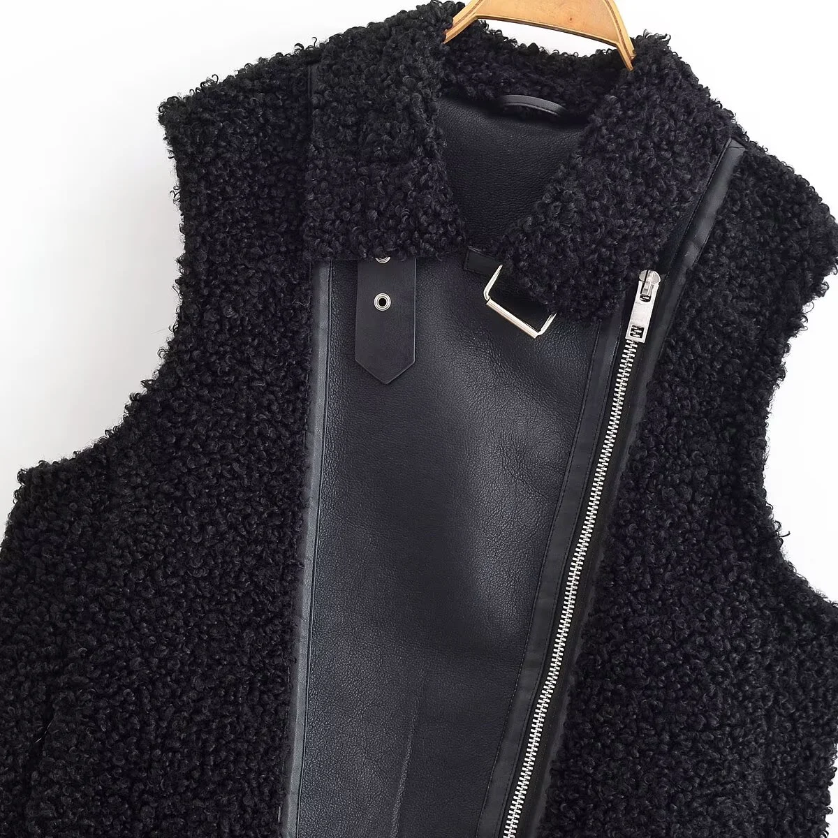 2025 Winter New Women's Casual Fashion Simple Lazy Style Warm Round Neck Sleeveless Versatile Patchwork Vest