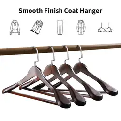 Wide Shoulder Wooden Hanger With Sturdy Hook Non-slip Space-saving Clothes Hanger Heavy Duty For Neat And Wrinkle-free Clothes