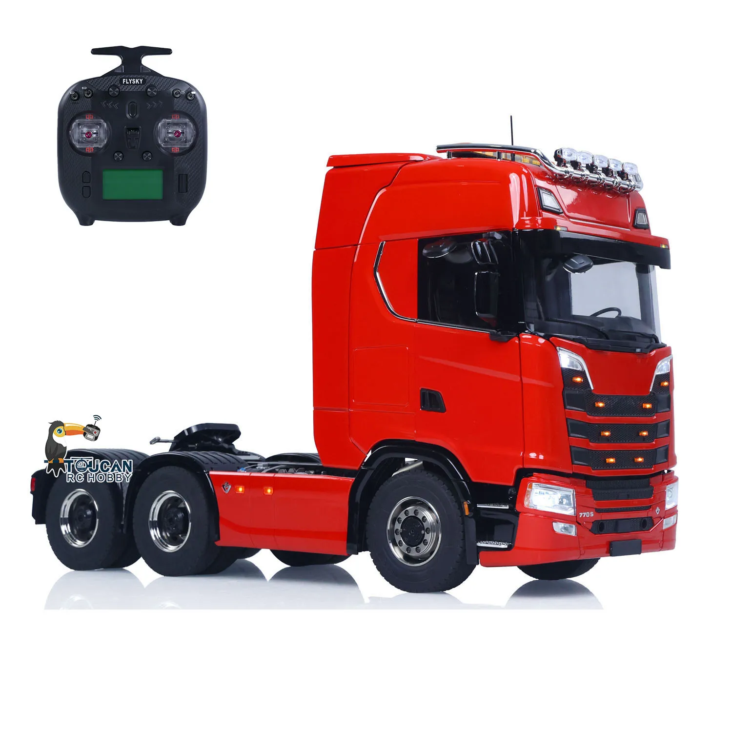 

6X6 770S 1/14 RC Tractor Truck Liftable Rear Axle Wheel Hub Reduction Differential Locks Hobbywing ESC Flysky ST8 Light System