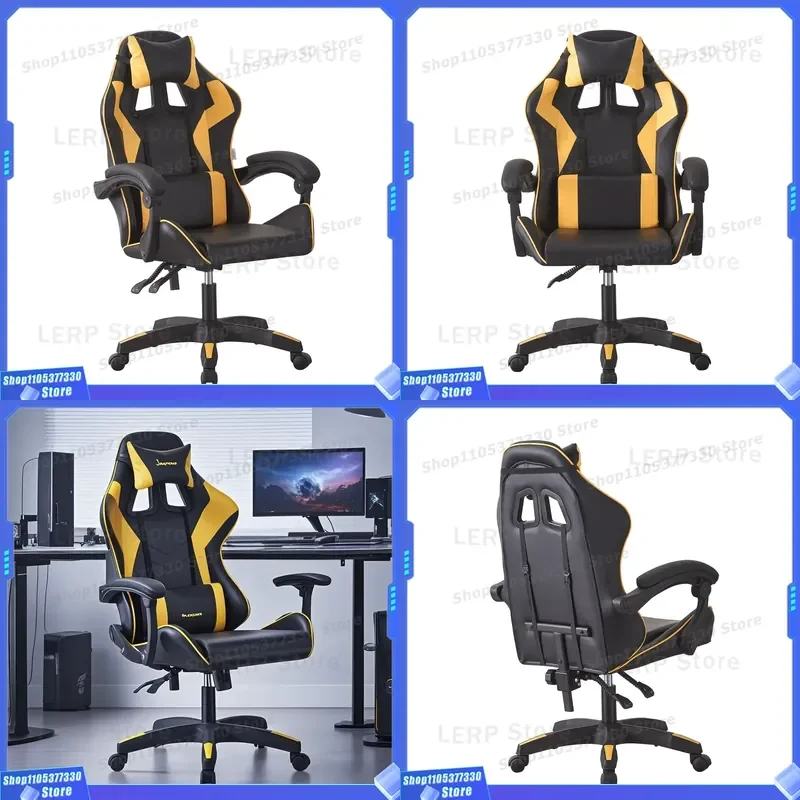 Ergonomic High Back Gaming Chair with Adjustable Lumbar Support Comfortable Office Computer Seat for Gamers Home Desk