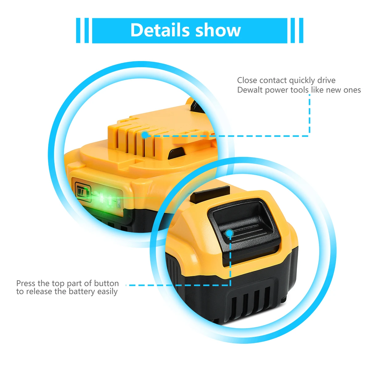 To 9000mAh 20V Rechargeable Battery for DeWalt DCB184 DCB200 DCB182 DCB180 DCB181 DCB182 Power Tool Battery 20 volt