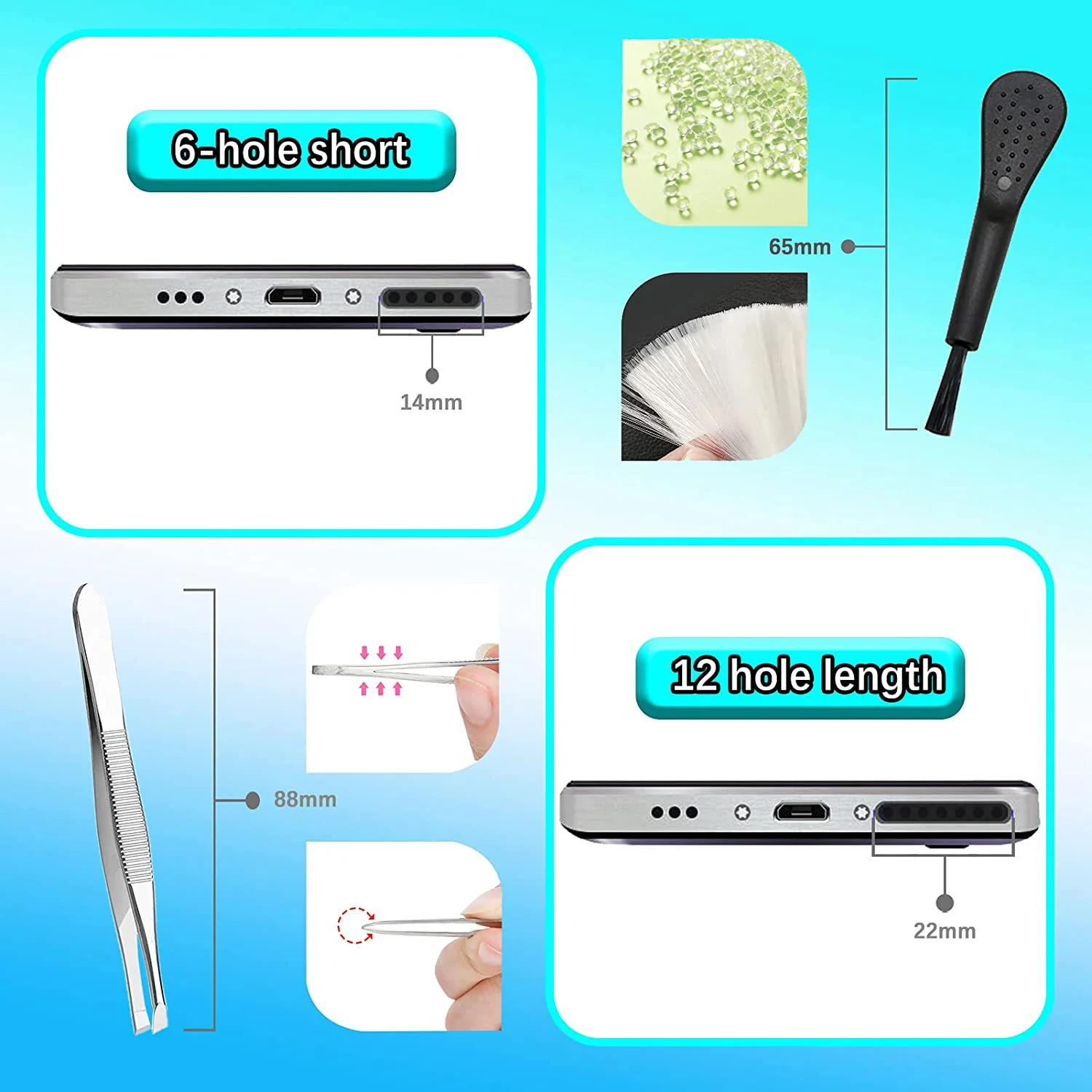 Mobile Phone Cleaning Kit Dust Mesh Sticker Speaker Mesh Tweezers and Mobile Phone Cleaning Brush Set Universal Kit