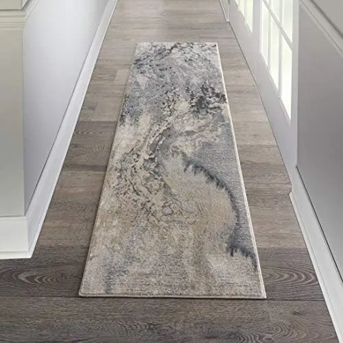 

Maxell Grey 2'2" x 7'6" Area -Rug, Abstract, Contemporary, Bed Room, Living Room, Dining Room, Kitchen, Easy -, Kitchen mat Gta