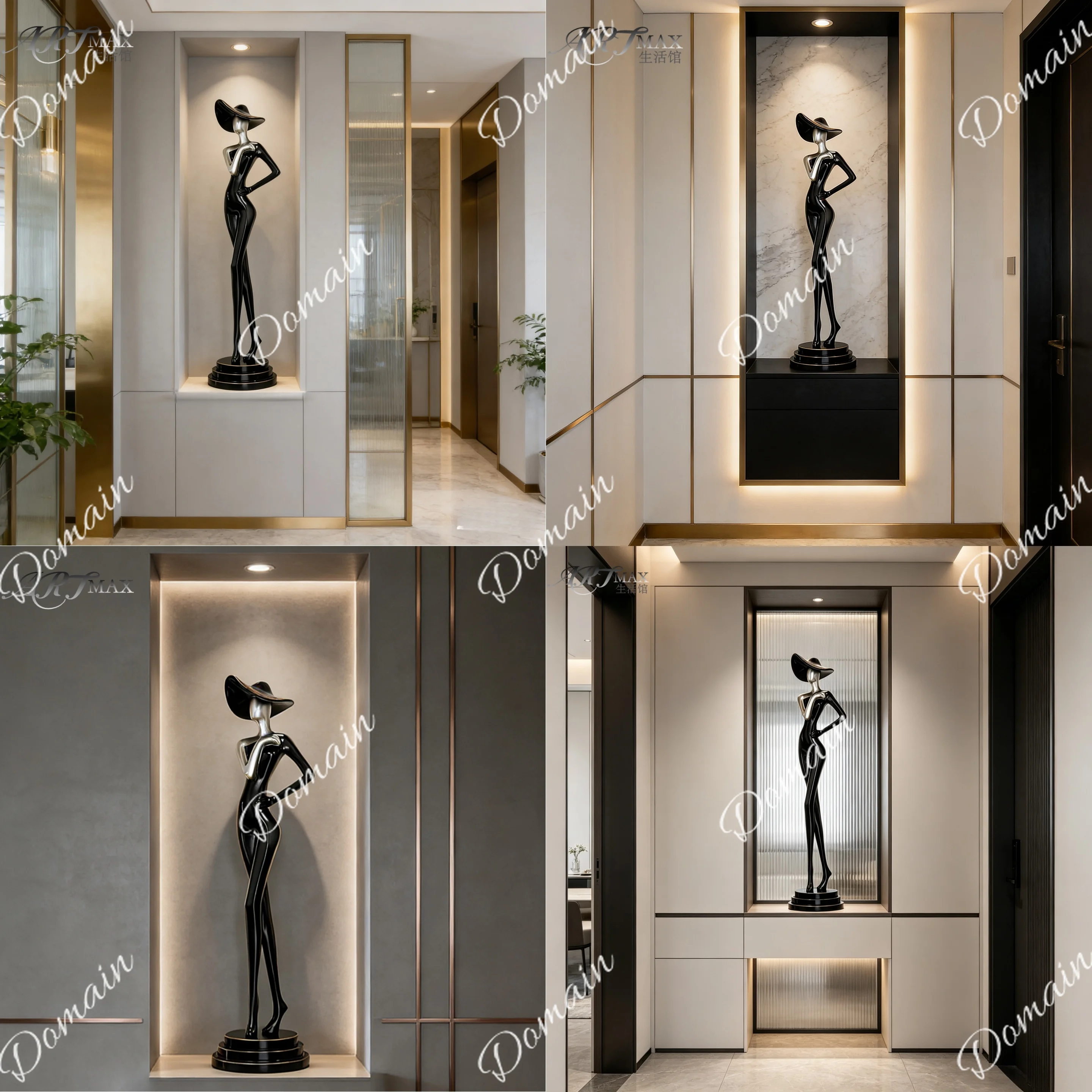 Sculptural Art Figure Vertical Ornament Slim Luxury Living Room Decor Minimalist Italian Style