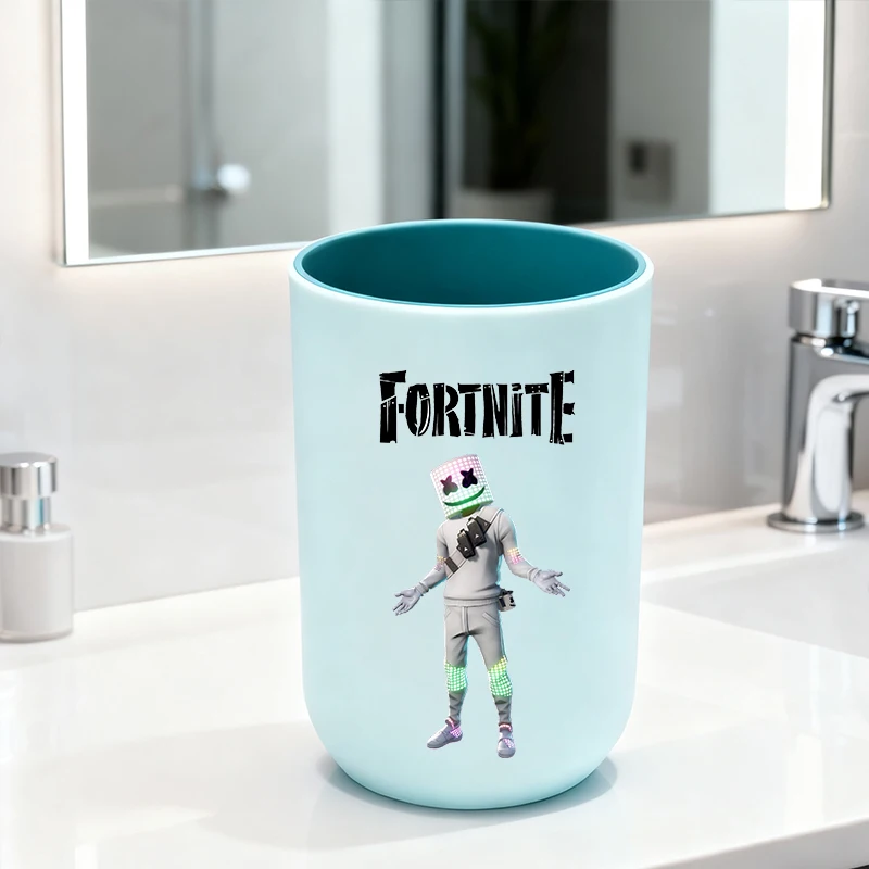 FORTNITED 물컵 칫솔 컵 소년 소녀 만화 애니메이션 구강 세척제 컵 어린이 물컵 생일 크리스마스 홈 선물