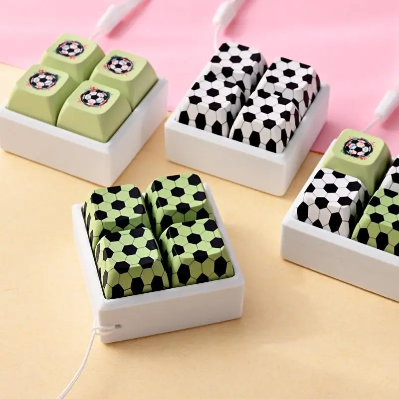 4 Keys Football Keyboard Fidget Clicky Button Anxiety Relief Sensory Keychain Venting Relaxing Fidget Clicker Fidget Gifts