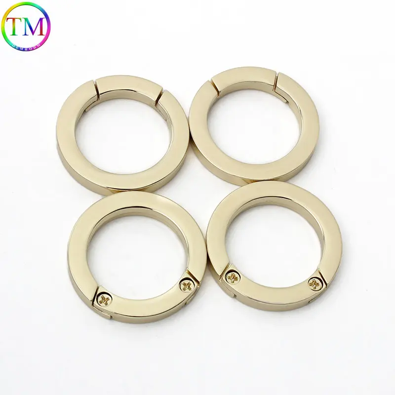 10-50 Peças Parafuso de Metal O-Ring Primavera Portão O Anel Openable Keyring Saco Cinto Cinta Cadeia Fivelas Snap Fecho Trigger Hardware