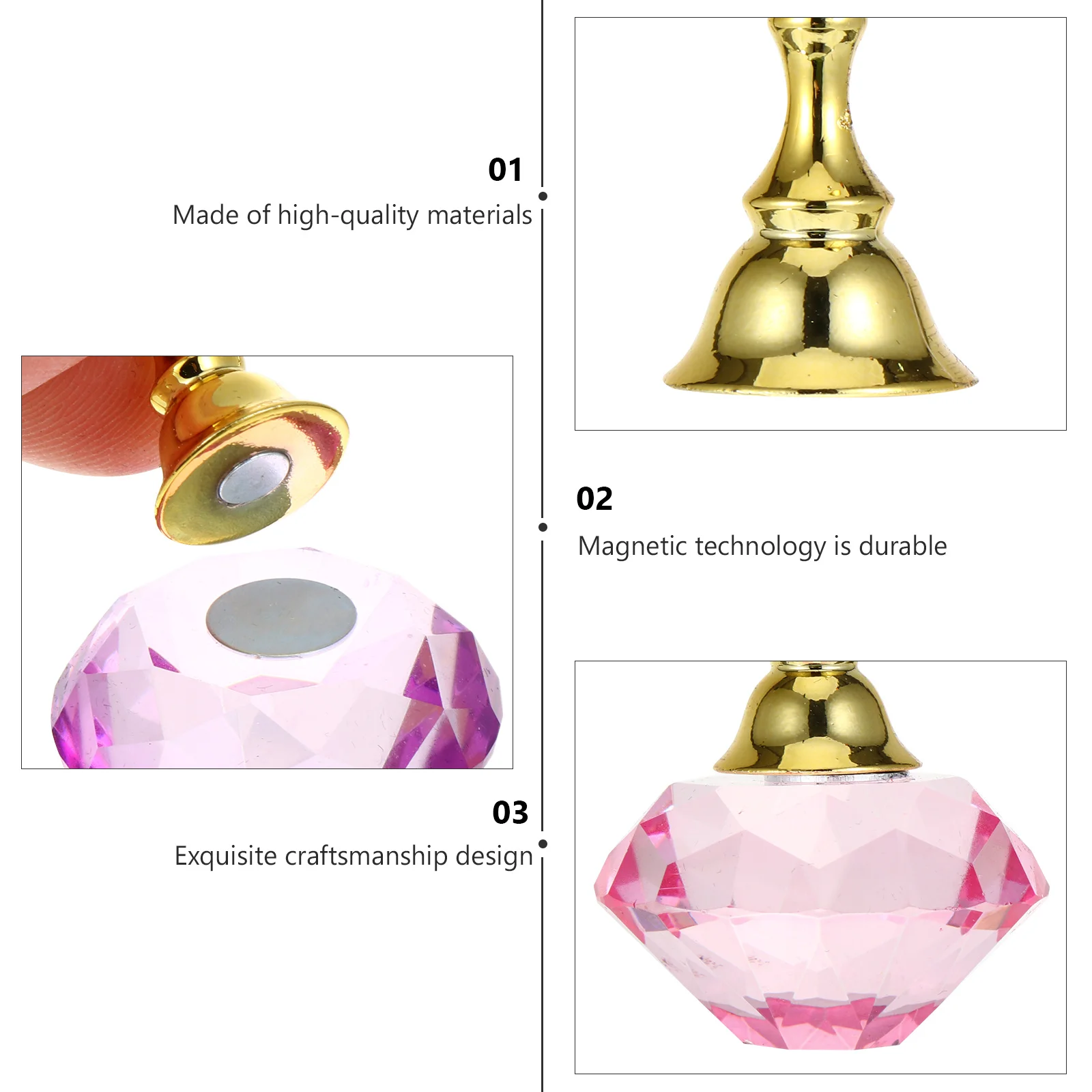 

2Sets Nail Art Practice Base Crystal Holder Display Tool for Salon Manicure Flexible and Stable Nail Practice Base