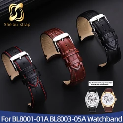 20mm 21mm 22mm Cowhide Watchband For Citizen ECO-DRIVE BL8001-01A BL8003-05A Watchstrap Men's Strap Straight Joint Watch Chain