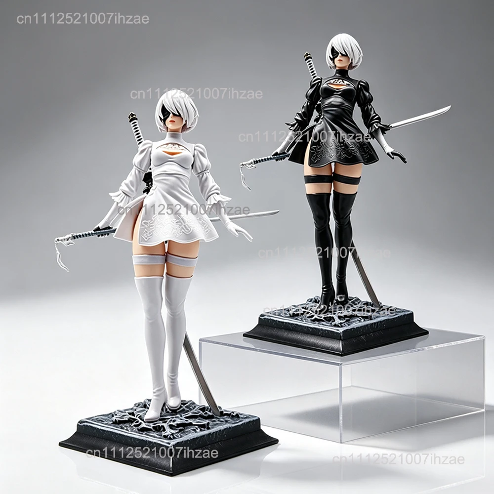 NieR Automata 2B Kampffigur Anime-Zubehörmodell Anime-Mädchen-Statue PVC-Puppenmodell Sammlerstücke Schreibtischdekoration Geschenk für Fans – Detail 5