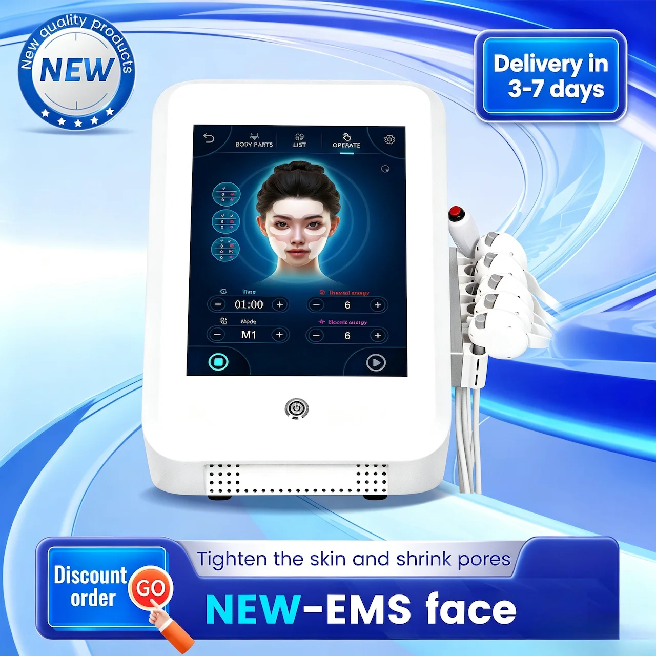 Professional EMS Face Lifting Machine Face Sculpting ems Wrinkle Removal RF Skin Tightening Stimulator