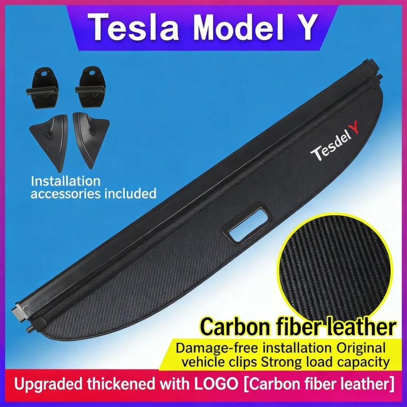 Auto Trunk Curtain Organizer Cover For Tesla Model Y Juniper Launch 2025-2026 Car Cargo Cover Trunk Rear Rack Luggage Storage