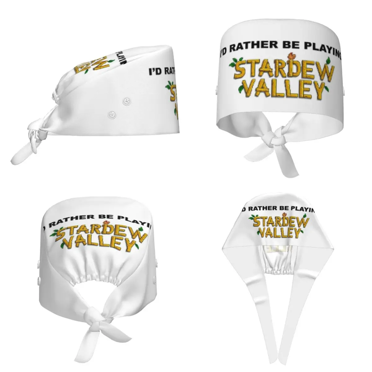 I'd Rather Be Playing Stardew Valley Scrub Hat Doctor Working Surgical Cap Unisex Adjustable Nursing Caps for Dentist