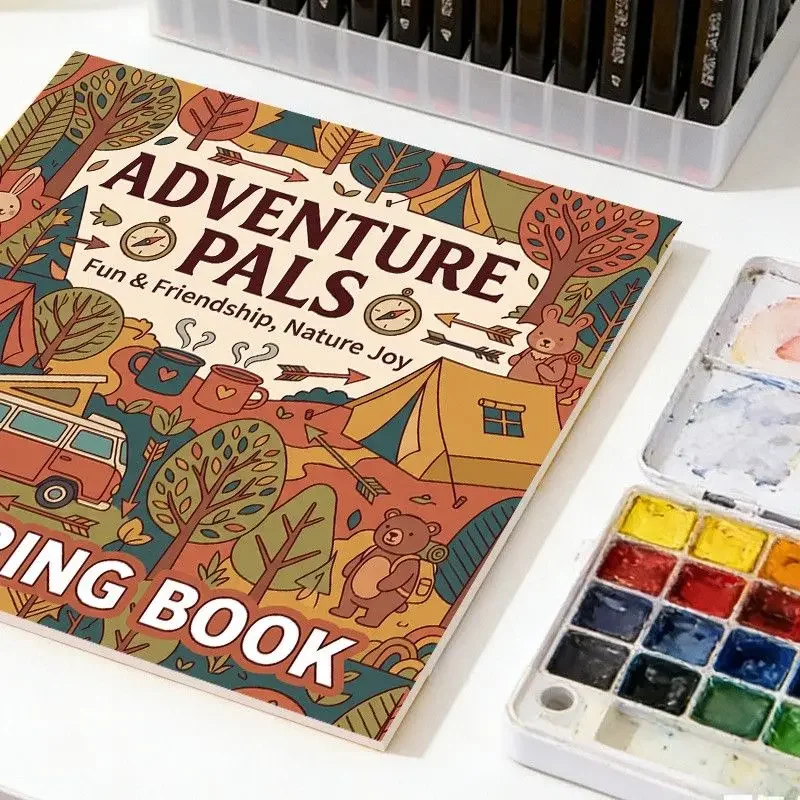 24 Pages Kids Coloring Book Extra Thick DIY Handmade Custom Doodle Drawing Activity Book for Children Beginners