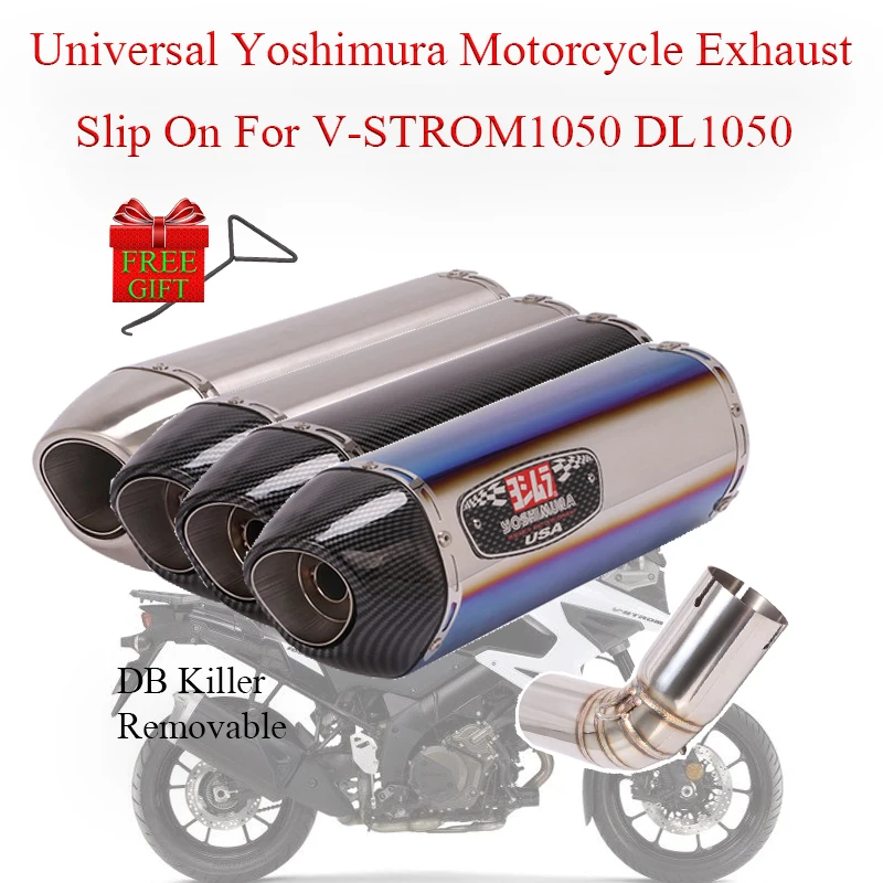 

Slip On For SUZUKI V-STROM DL1050 1050 Motorcycle Exhaust Muffler Middle Link Pipe Moto Escape Yoshimura With DB Killer