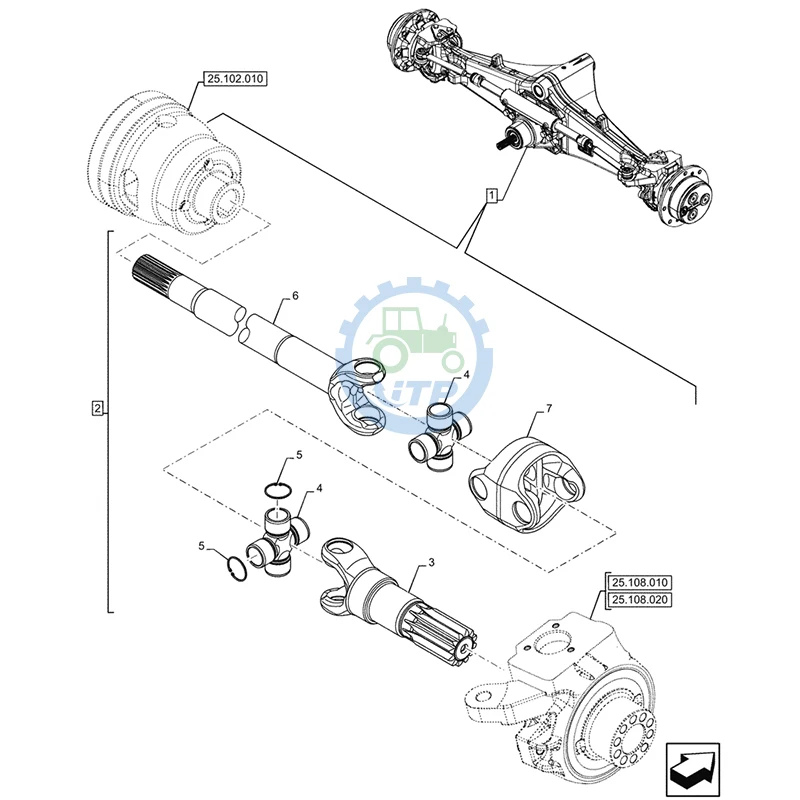 Short Shaft 12T 84316951 Fit For New Holland Loader Parts  580N 580SN 580SN