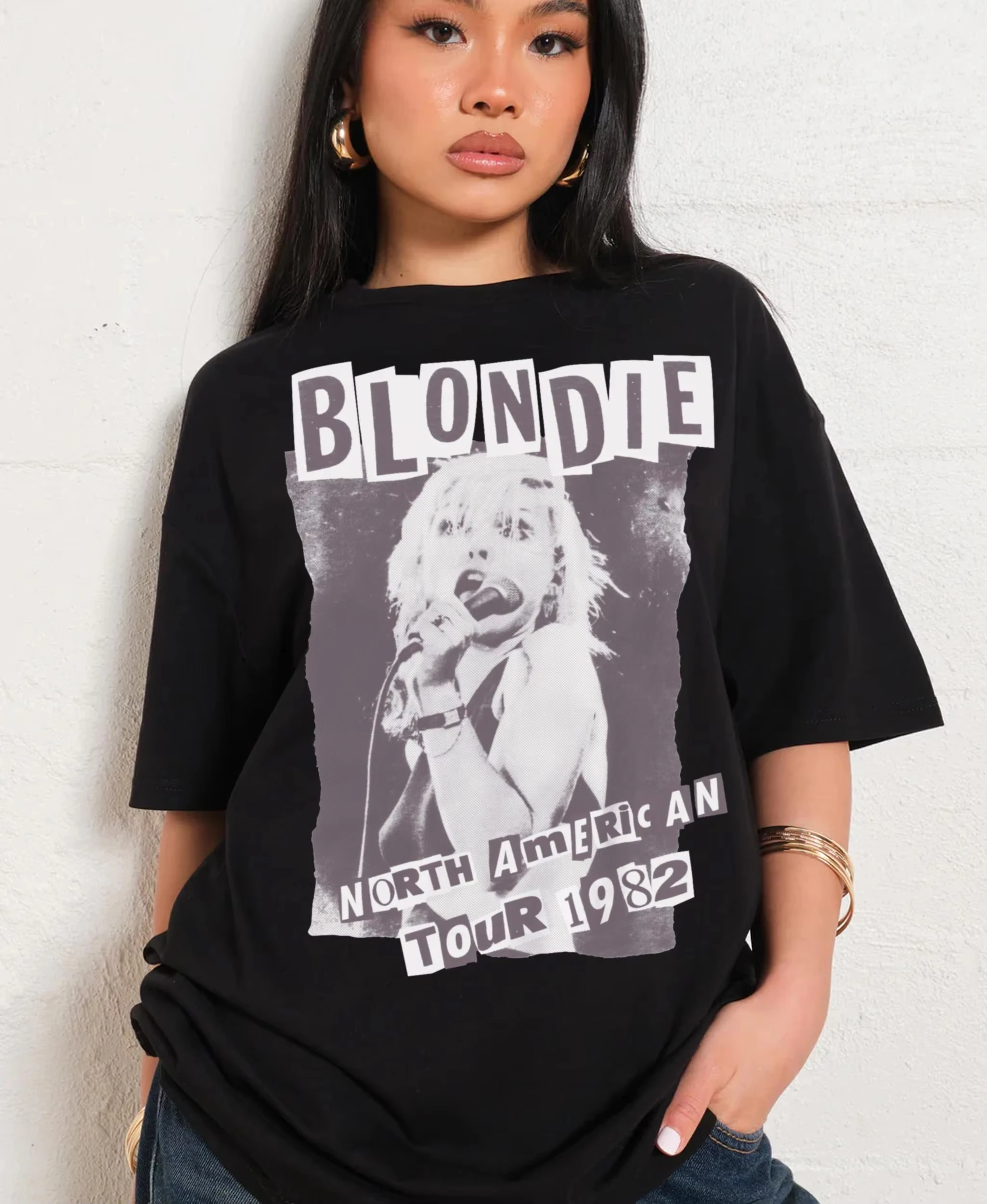 Blonde Band T-shirt Debbie Harry Retro T-shirt ,2026 Summer Men's and Women's Loose and Breathable T-shirt Top