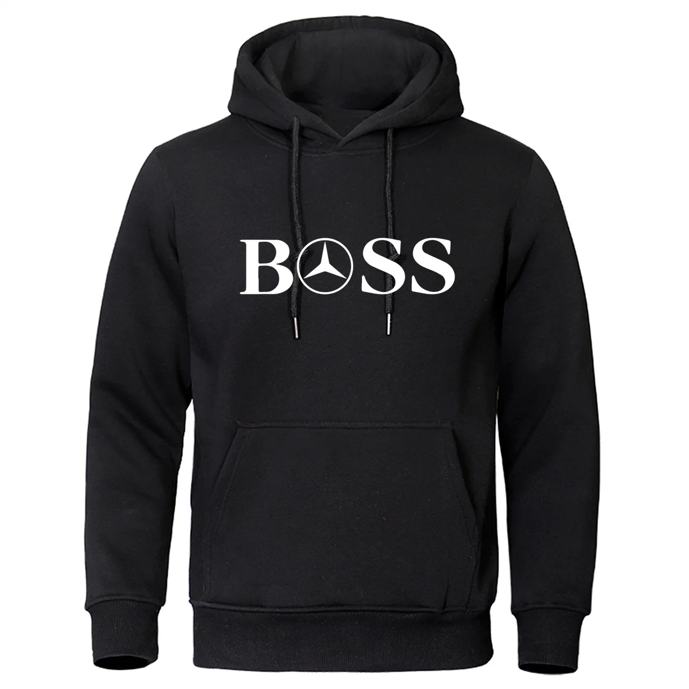 Pop Fashion Autumn New Fashion Simple Boss Letter Printed Elastic Top Pullover Loose Men Women Hooded Sweatshirt Hip Hop Unisex