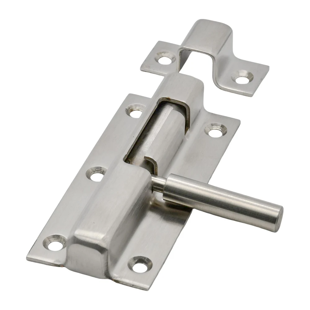 1pcs Sliding Round Latch Lock Remote Distance Bolt, SUS304 Stainless Steel, Left/Right Type, Furniture/DIY Door Hardware