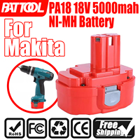 BATTOOL 18V 5.0Ah Battery For Makita PA18 1822 1823 1834 1835 192827-3 192829-9 193159-1 193140-2 Ni-MH Rechargable Tool Battery