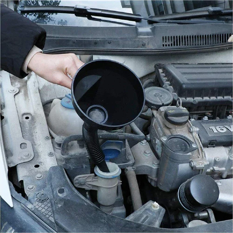 Universal Car Refueling Funnel with Strainer Can Spout for Oil Water Fuel Petrol Diesel Gasoline for Auto Car Motorcycle Truck