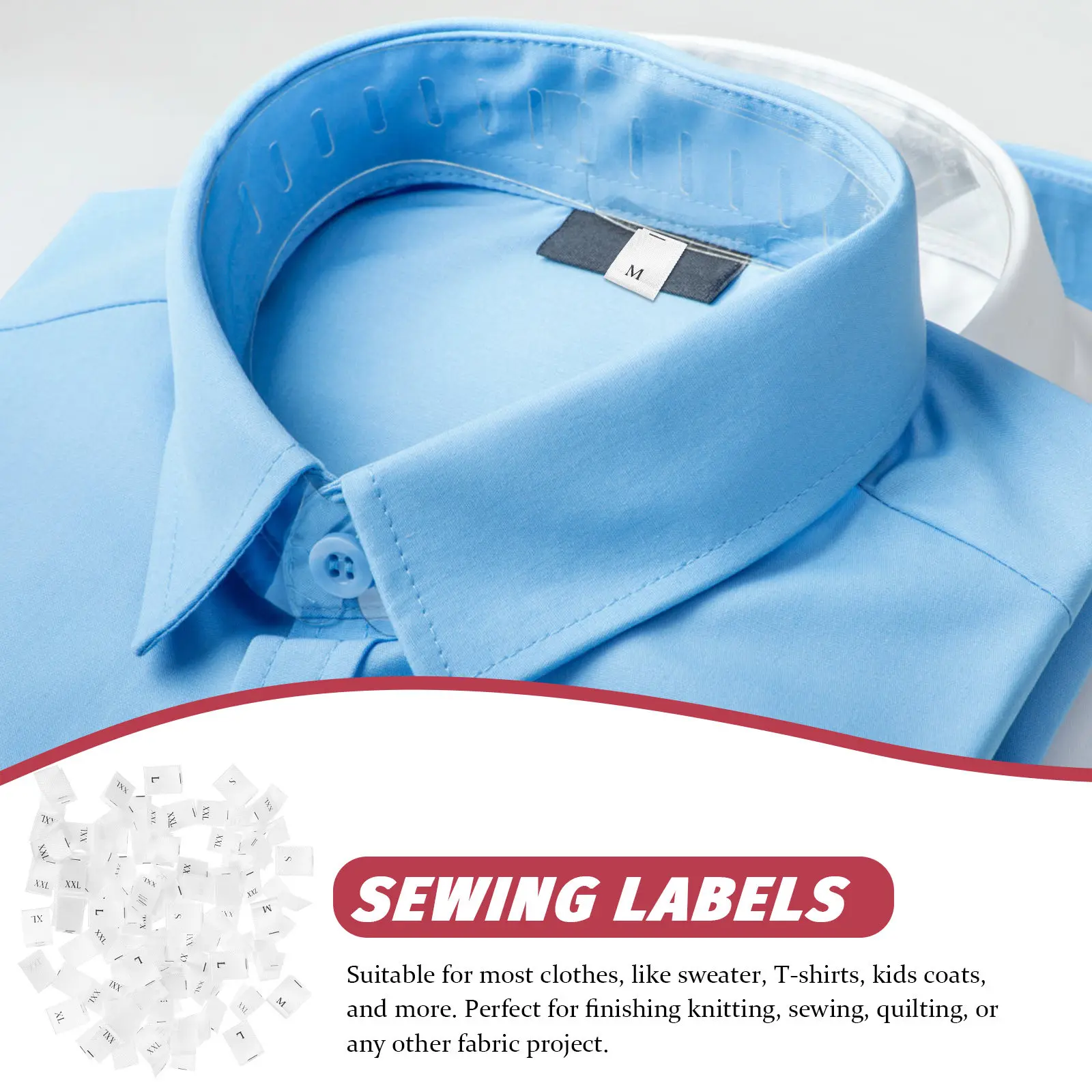 

500Pcs Small Webbing Size Labels Reusable Fabric Tags for Clothing Identification Easy to Sew Into Garments for Knitting Sewing