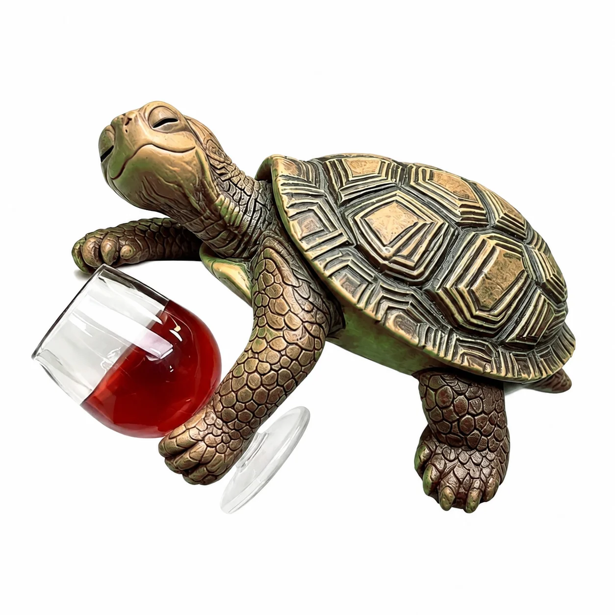 Resin Turtle Statue for Garden Homeowners Funny Drunken Tortoise Figurine Weatherproof Yard Art Decor Patio Lawn Ornament