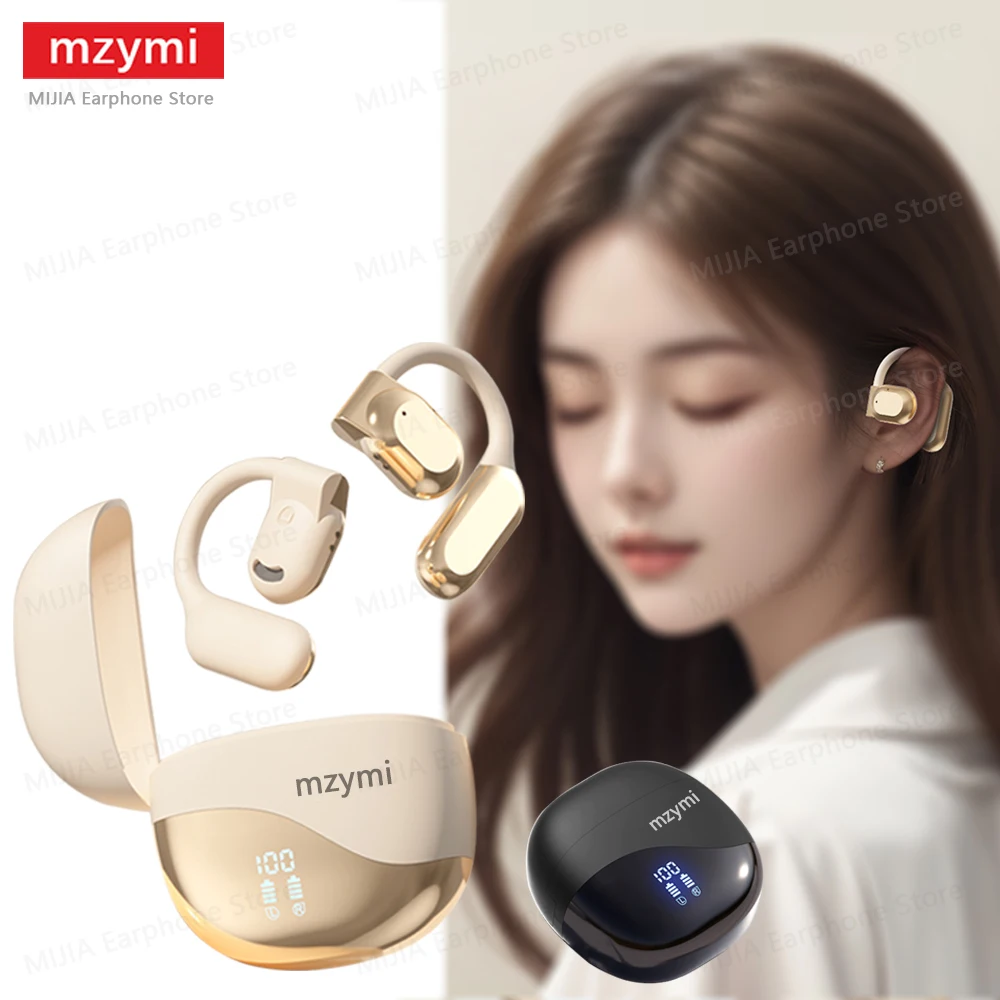 

mzymi M62 Ear Hook Headset TWS Bluetooth Wireless Headphone HiFi Stereo Sound LED Digital Display Earphone HD Call For XIAOMI