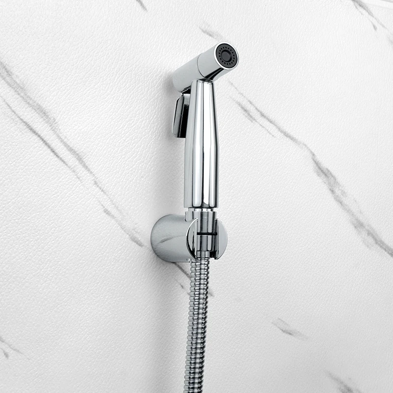 Biały ręczny przenośny pieluchy ze stali nierdzewnej Bidet wc Shattaf opryskiwacz Bidet łazienkowy prysznic Douche dysza różowe złoto