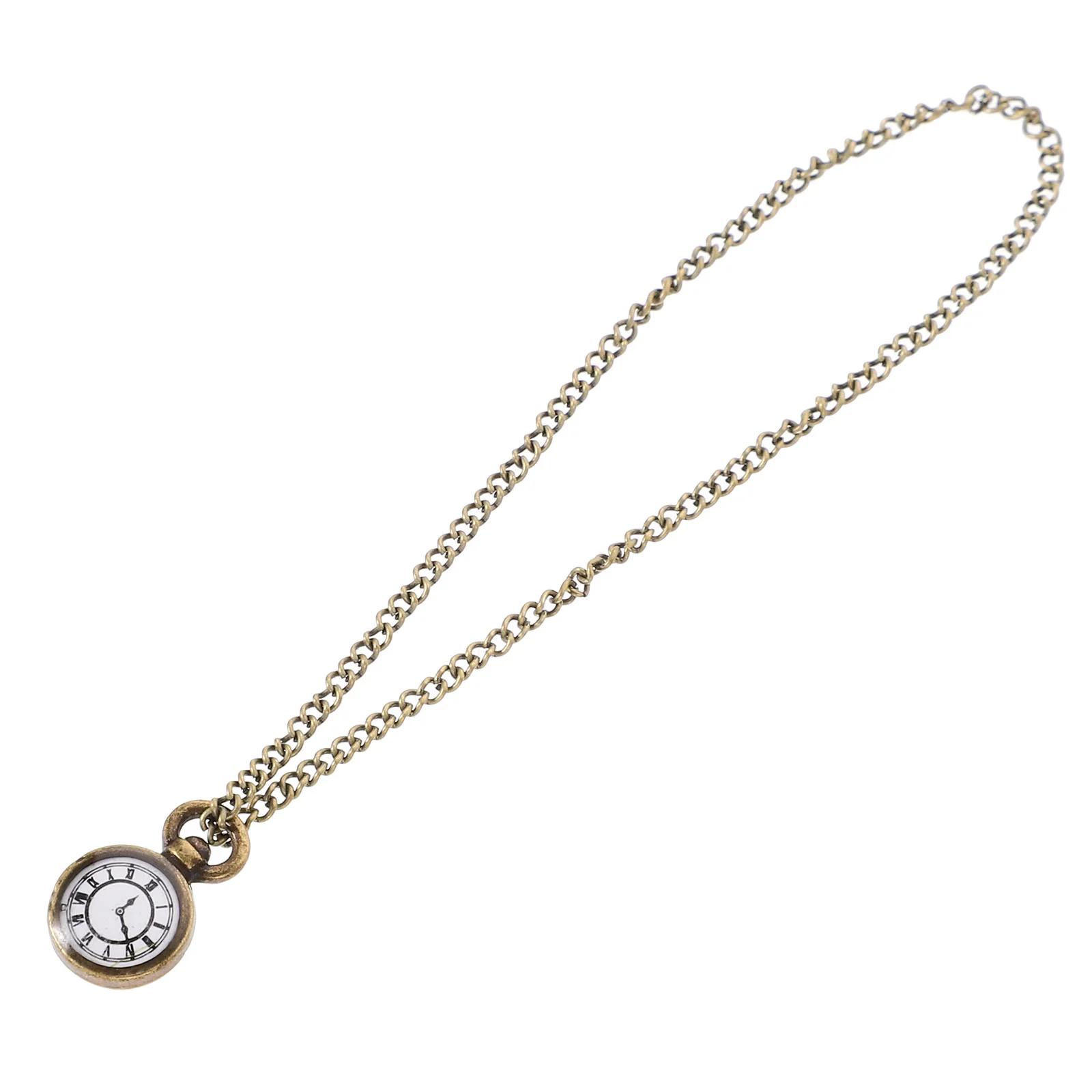 Mini Pocket Watch Exquisite Adornment with Chain Alloy House Accessories Miniature