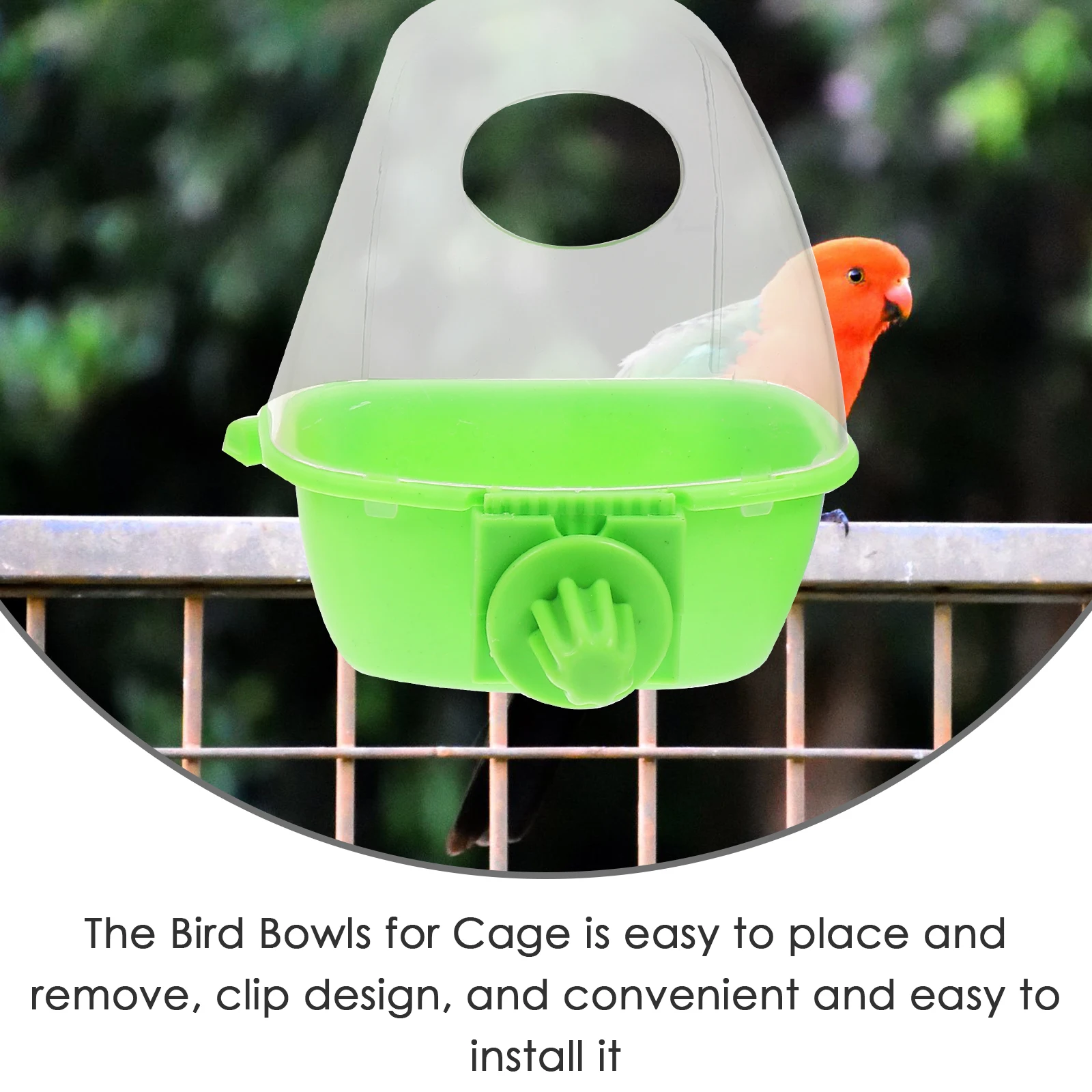 

2Pcs Bird Cage Hanging Feeder Sturdy Material Yellow Green Pigeon Food Bowl High Grade Craftsmanship