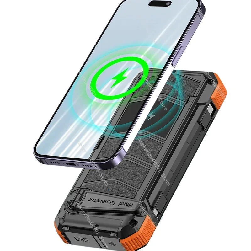 

Outdoor Camping Foldable Solar Charging Panel Portable Mobile Power Bank Hand Crank Power Generation