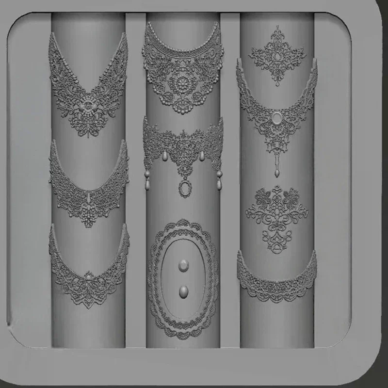 Forma do paznokci z przezroczystej koronki dla kobiet, silikonowy szablon do paznokci z wytłaczanym wzorem koronki, profesjonalna forma do manicure, rękodzieło DIY, do codziennego użytku.