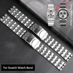 Bracelet For Swatch Precision Steel Watch Band YVS451 YVS435 YCS443G Stainless Steel Men's Strap Waterproof 17MM 19MM 20MM 21MM