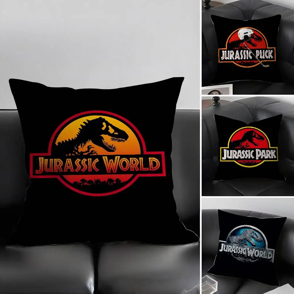 

J-Jurassic World Pillow Case Short Plush Double-sided Printing Home Machine Washable in Winter Cushion Cover