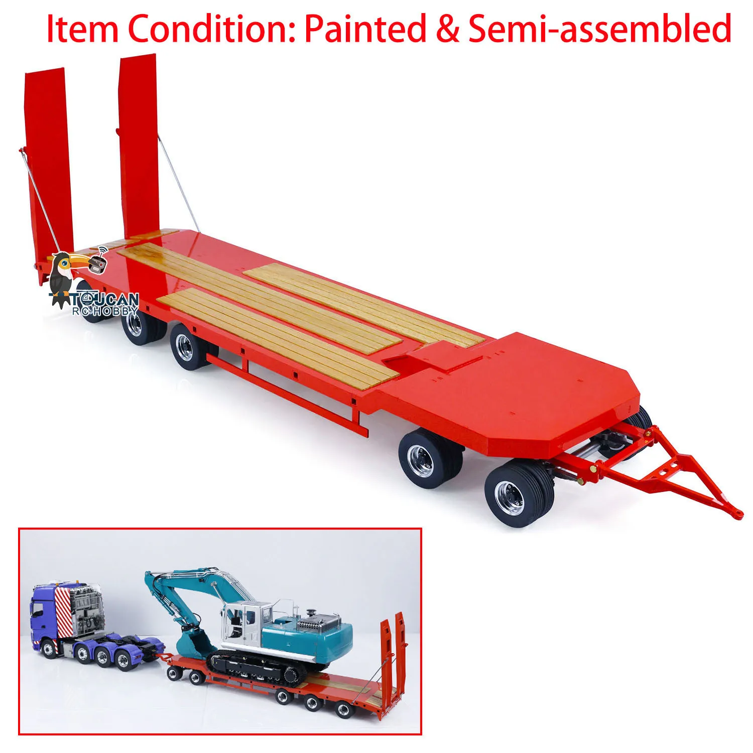 LESU Accessories Metal Flatbed Trailer Finished Spare for Toys 1/14 RC Hydraulic Dumper Truck Tipper Car Parts THZH1774