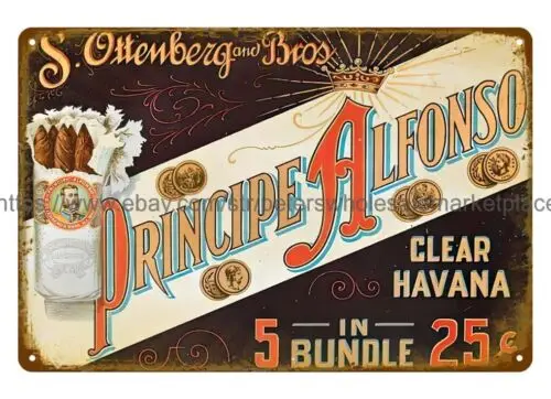 PRINCIPE ALFONSO CIGAR metal tin sign man cave dorm  room metal wall art sign