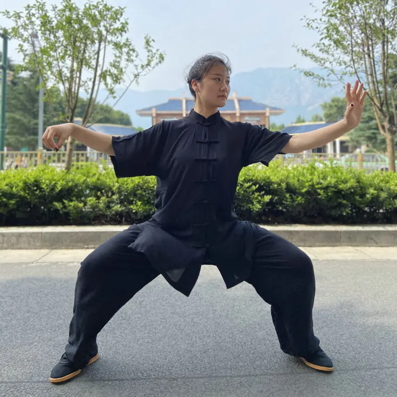 CLYFAN Black Grey Tai chi Solid Cotton 6 Colors High Quality Wushu Kung fu Clothing Kids Adult Martial Arts Wing Chun Suit