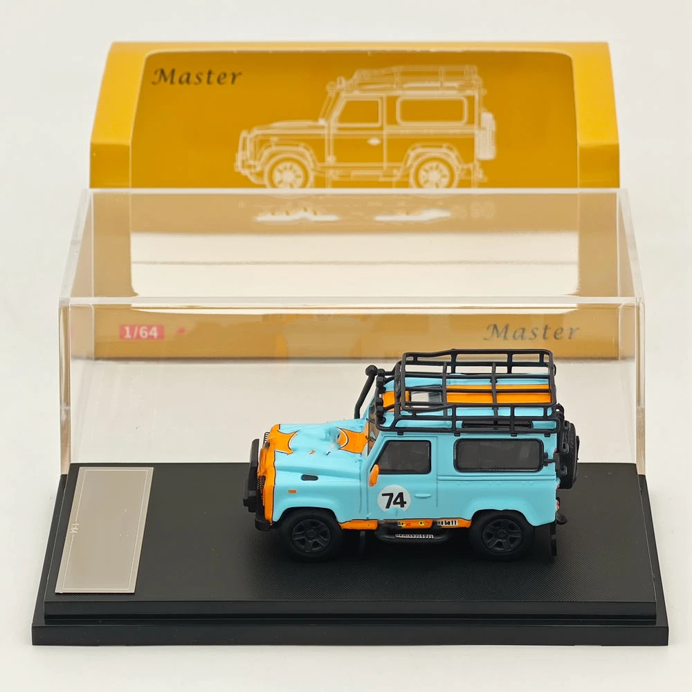 1:64 마스터 디펜더 90 다이캐스트 장난감 자동차 모델 미니어처 취미 수집품 선물 액세서리 포함