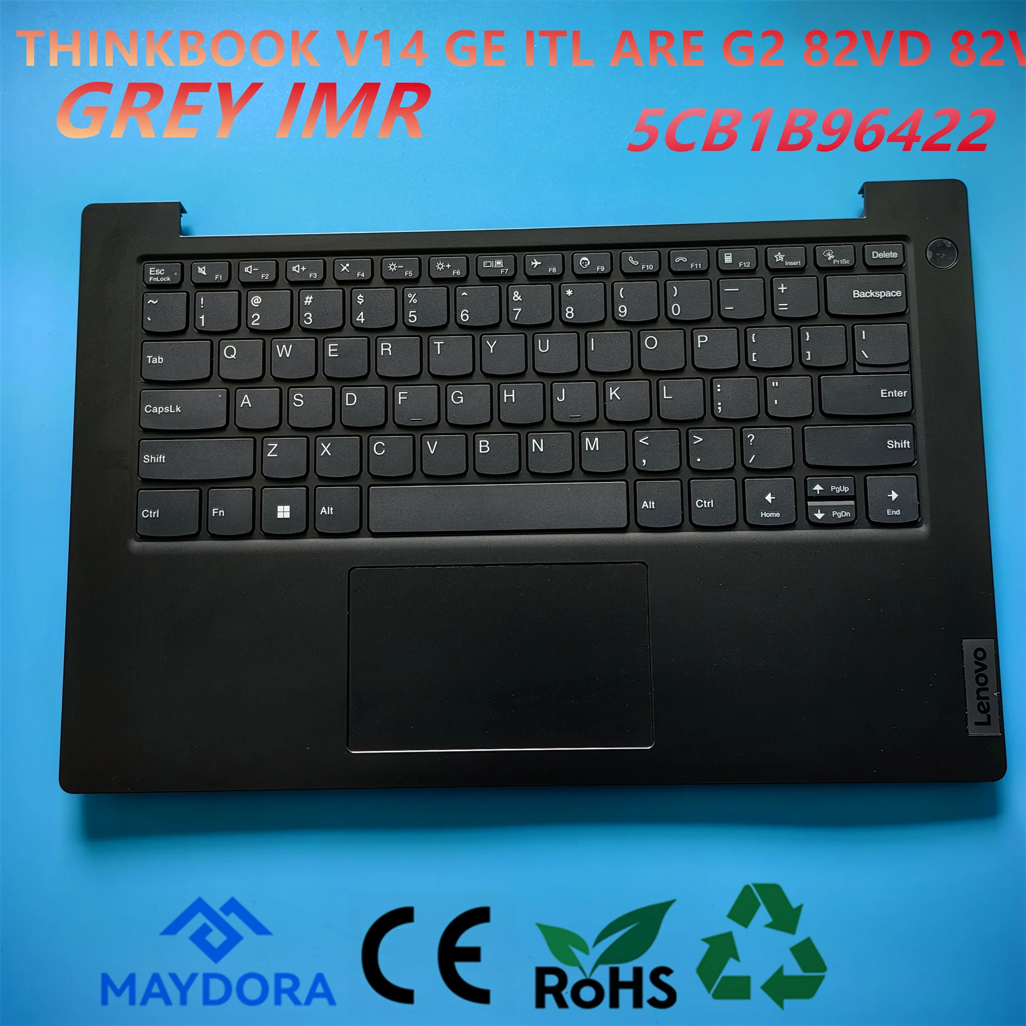 

US ENG Keyboard Palmrest Assembly for LENOVO V14-ARE 20VF V14-ITL 20VD V14-ALC 81KC V14-IGL 82KA series StormGrey 5CB1B96422