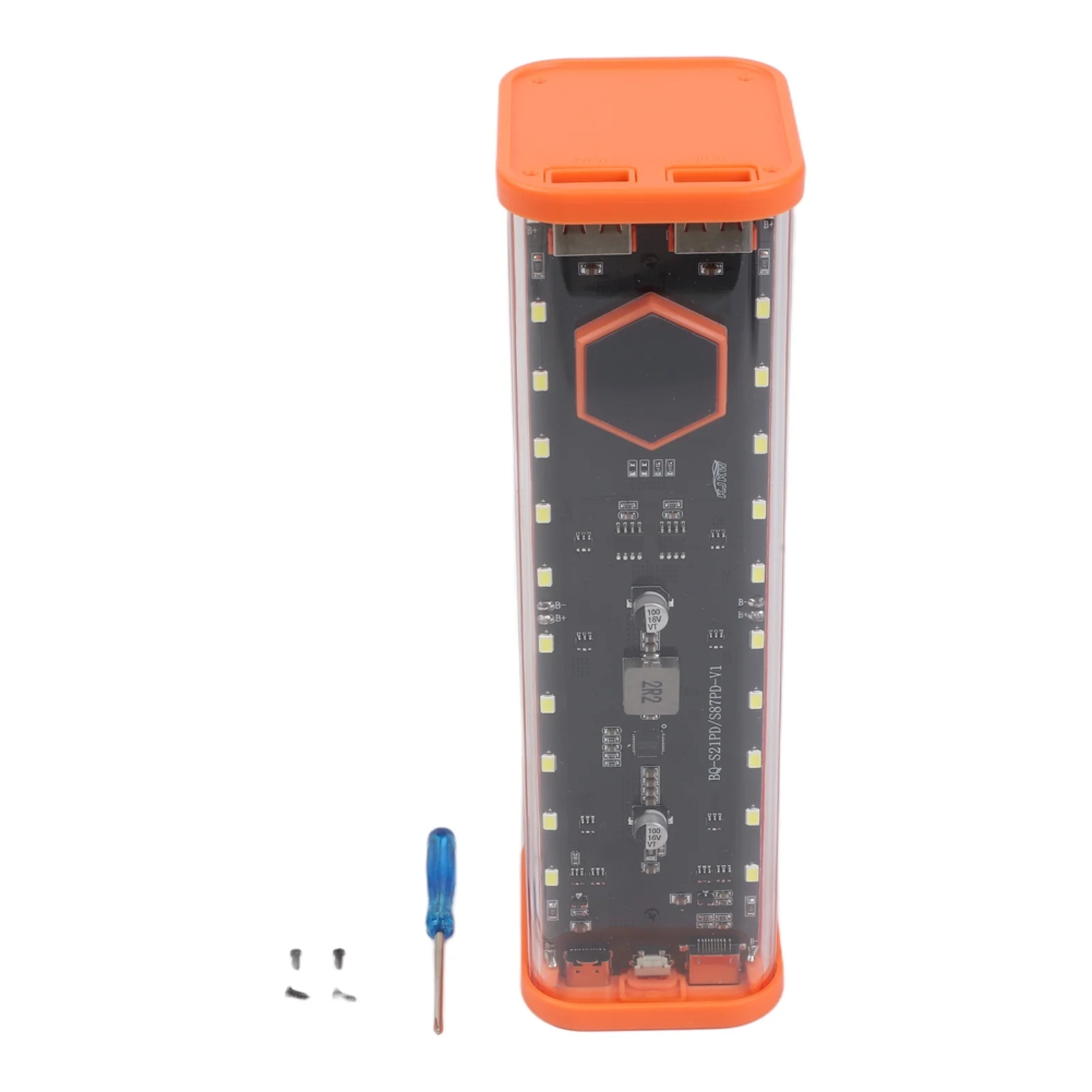 22.5W For Power Bank Case For 8x21700 Battery Transparent Shell Dual USB For Pd Fast Charging Box DIY Portable Charger Kit