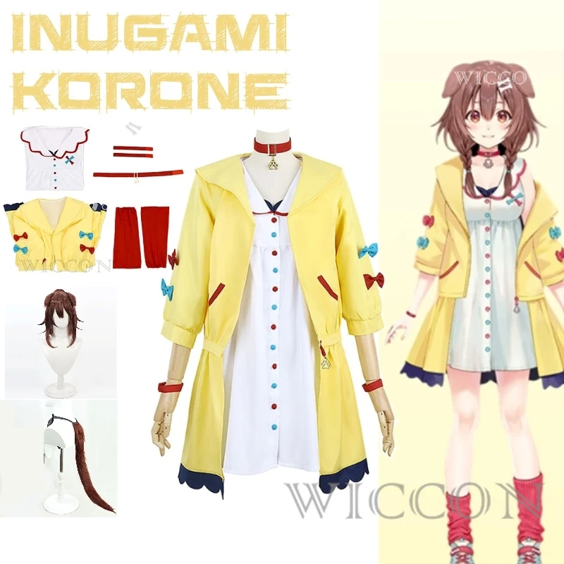 

Hololive Gamers Virtual Anchor Inugami Korone One Dog In A Bakery Somewhere With White Dress Youtube Cosplay Costume Full Of Set