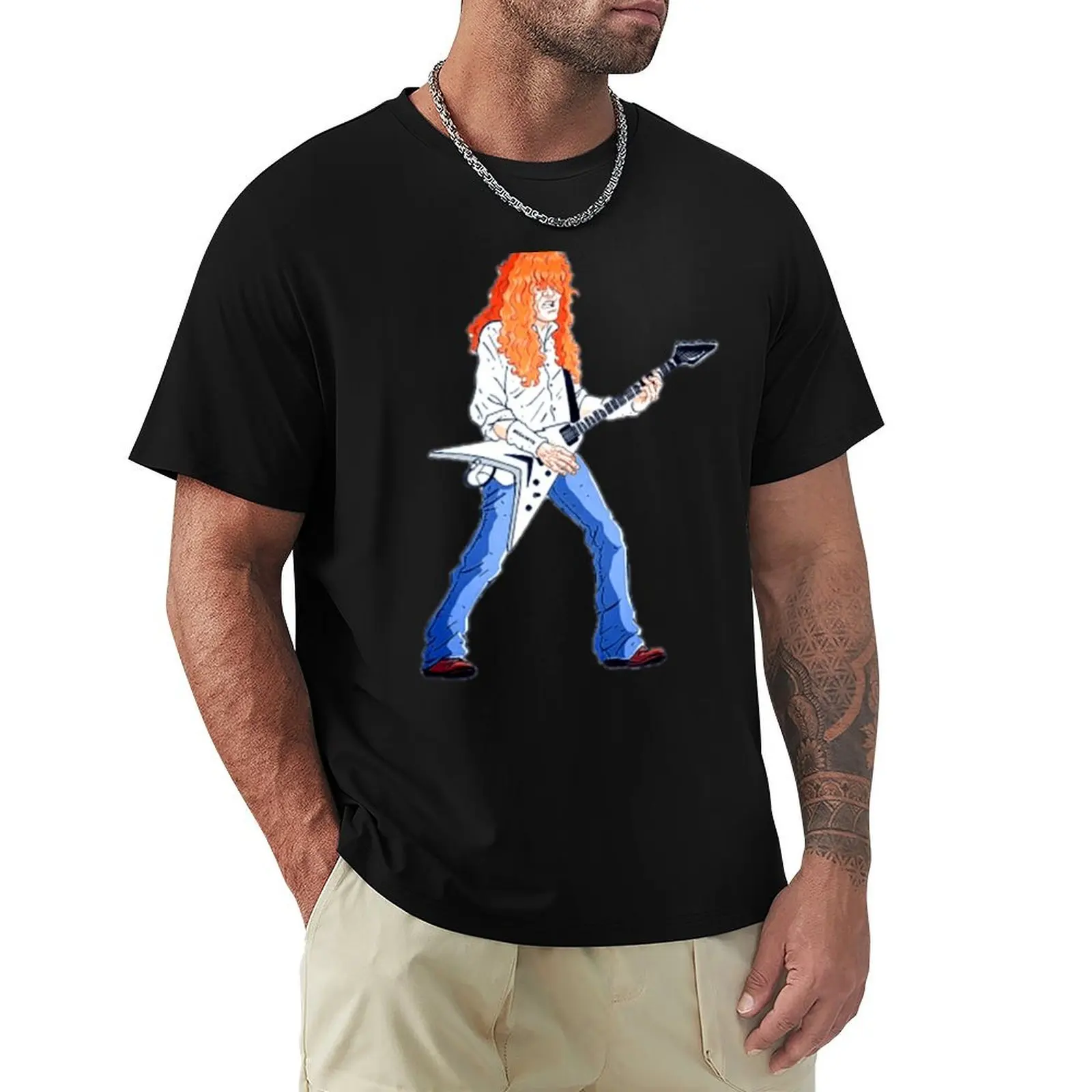 

Cartoon Dave Mustaine T-Shirt Luxury man boys animal print graphics t shirts men